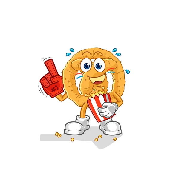 Pretzel Fan Popcorn Illustration Character Vecto — Vettoriale Stock