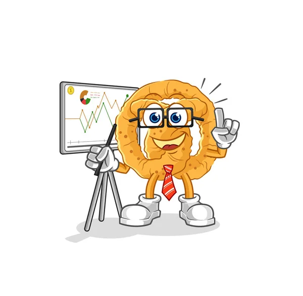 Pretzel Marketing Character Cartoon Mascot Vecto — Stok Vektör