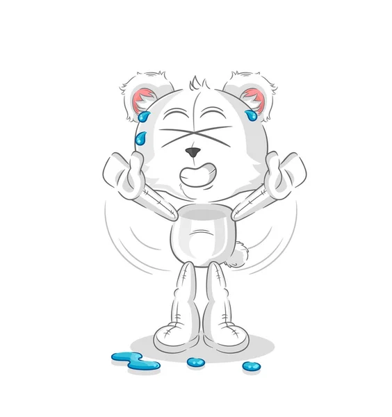 Polar Bear Stretching Character Cartoon Mascot Vecto — Vetor de Stock