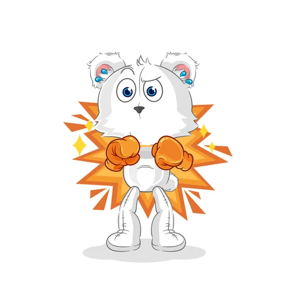 Polar Bear Boxer Character Cartoon Mascot Vecto — Vetor de Stock