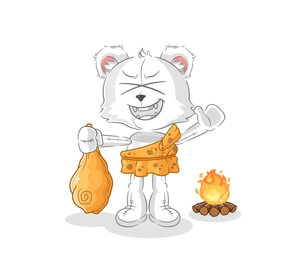 Polar Bear Ancient Cartoon Cartoon Mascot Vecto — Image vectorielle