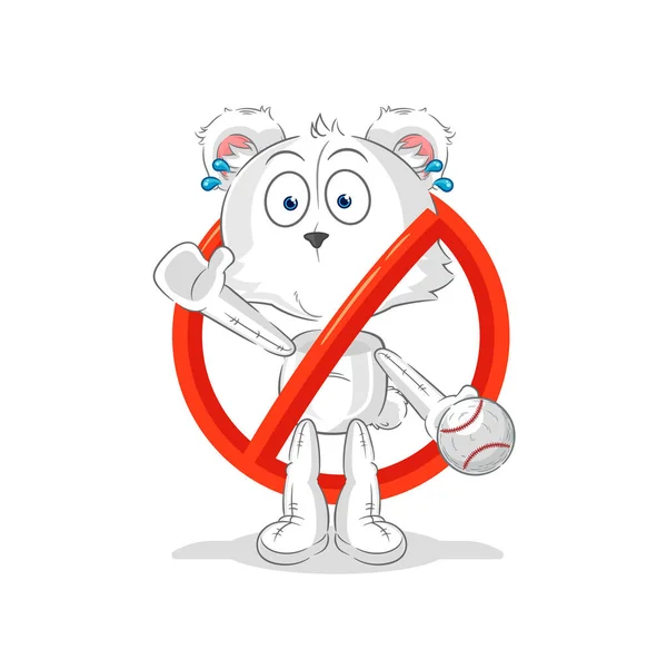 Say Polar Bear Mascot Cartoon Vecto — Stok Vektör