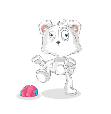 the polar bear zombie character.mascot vecto