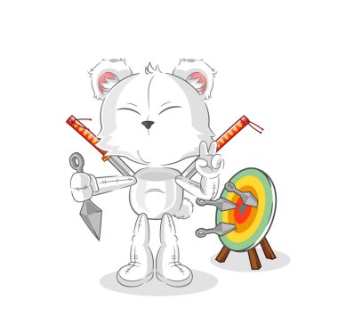 the polar bear ninja cartoon. character vecto