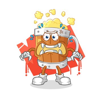 the beer mug monster vector. cartoon characte