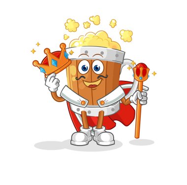the beer mug king vector. cartoon characte