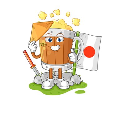 the beer mug japanese vector. cartoon characte