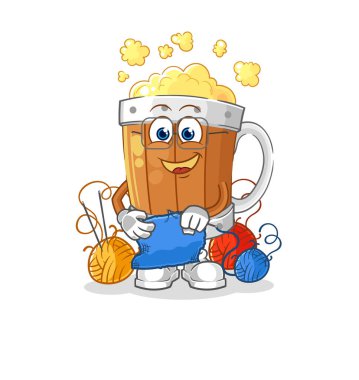 the beer mug tailor mascot. cartoon vecto