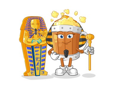 the beer mug ancient egypt cartoon. cartoon mascot vecto