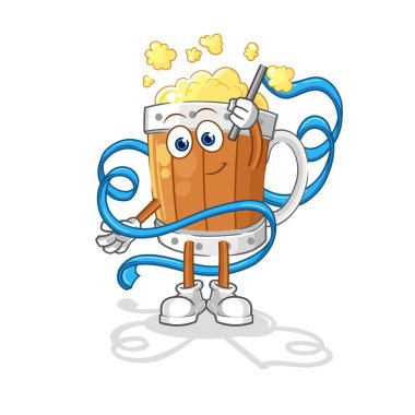 the beer mug Rhythmic Gymnastics mascot. cartoon vecto