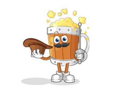the beer mug fencer character. cartoon mascot vecto