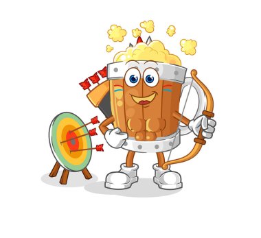 the beer mug native american tribe. cartoon mascot vecto