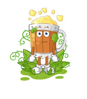 the beer mug waiting too long mascot. cartoon vecto