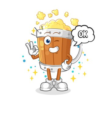 the beer mug agree mascot. cartoon vecto