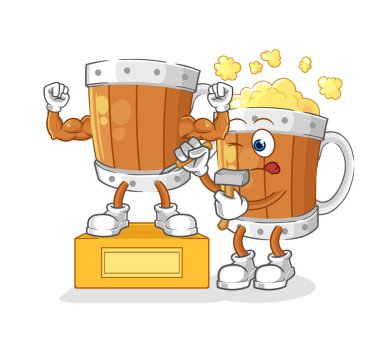 the beer mug sculptor character. cartoon mascot vecto