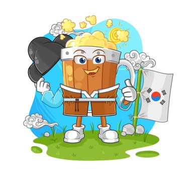 the beer mug korean culture vector. cartoon characte