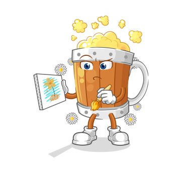 the beer mug traditional painter cartoon character vecto