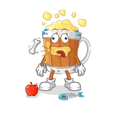 the beer mug burp mascot. cartoon vecto