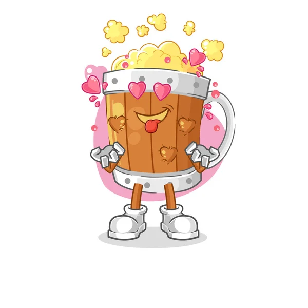 Taza Cerveza Caer Amor Vector Caracte Dibujos Animados — Archivo Imágenes Vectoriales