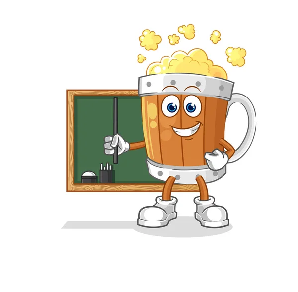 Beer Mug Teacher Vector Cartoon Characte — 图库矢量图片