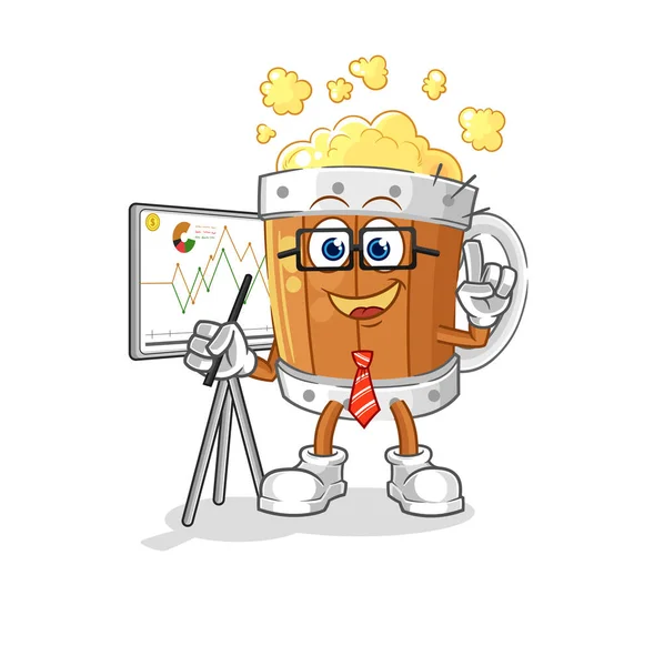 Beer Mug Marketing Character Cartoon Mascot Vecto — Vetor de Stock