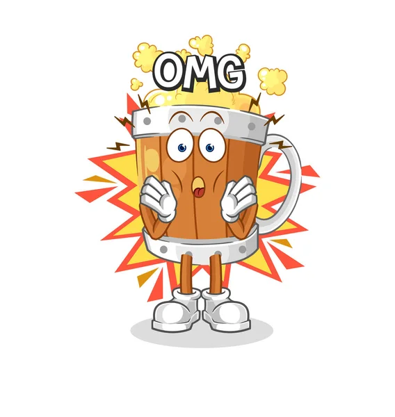 the beer mug Oh my God vector. cartoon characte