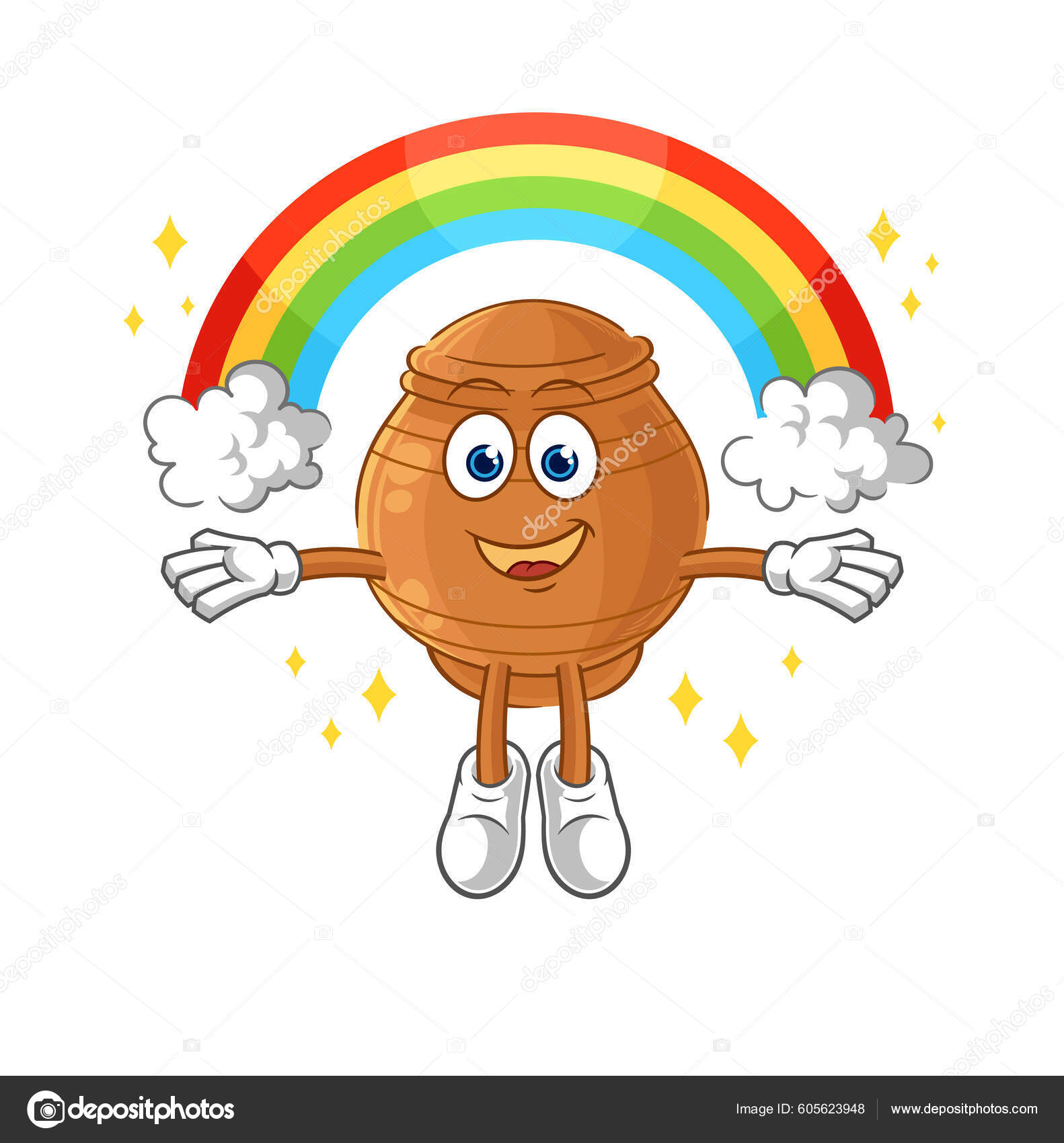 Clay Pot Rainbow Cartoon Vecto Stock Vector by ©hariyusuf.rap.gmail.com