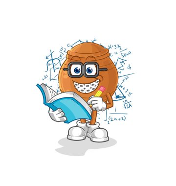 the clay pot geek cartoon. cartoon mascot vecto