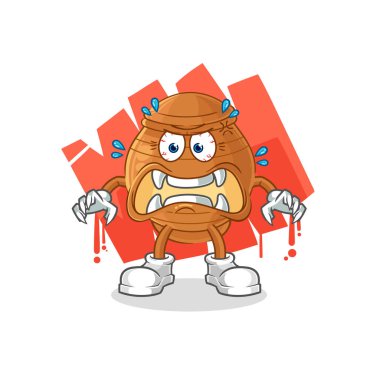 the clay pot monster vector. cartoon characte