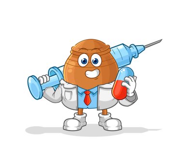 the clay pot doctor holding medichine and injectio