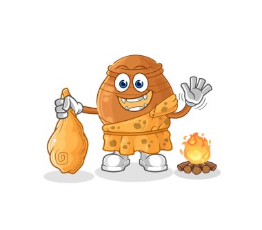 the clay pot ancient cartoon. cartoon mascot vecto