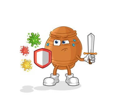 the clay pot against viruses cartoon. cartoon mascot vecto