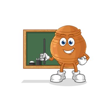 the clay pot teacher vector. cartoon characte