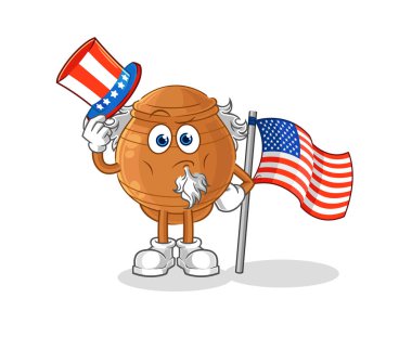 the clay pot uncle sam character. cartoon mascot vecto