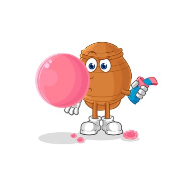 the clay pot chewing gum vector. cartoon characte