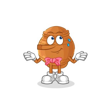 the clay pot lie like Pinocchio character. cartoon mascot vecto