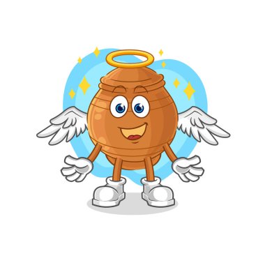 the clay pot angel with wings vector. cartoon characte