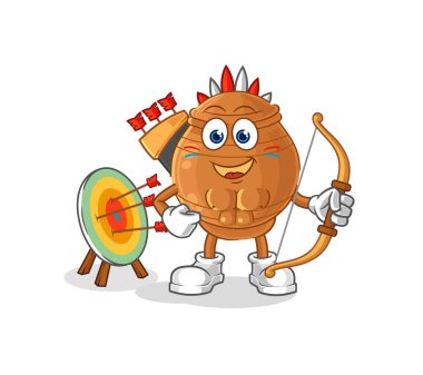 the clay pot native american tribe. cartoon mascot vecto