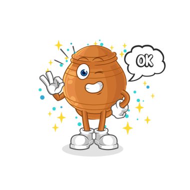 the clay pot agree mascot. cartoon vecto