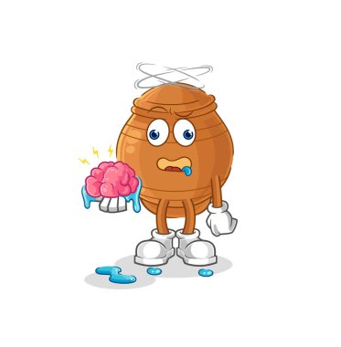 the clay pot no brain vector. cartoon characte