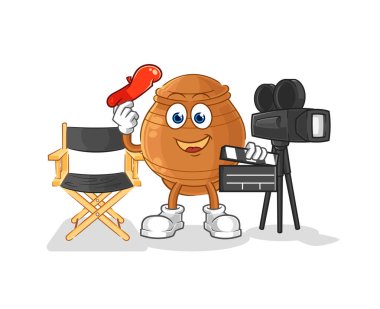 the clay pot director mascot. cartoon vecto