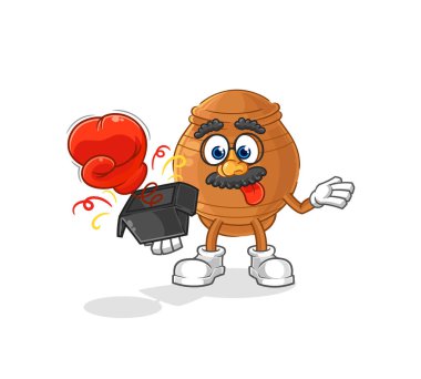 the clay pot prank glove in the box. cartoon masco