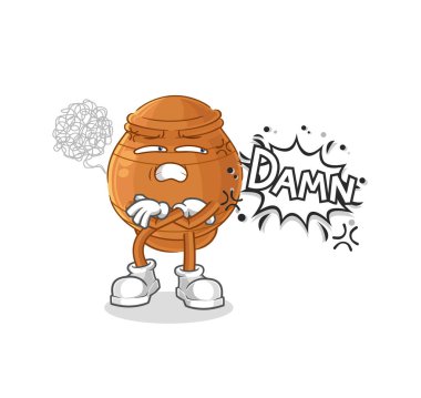 the clay pot very pissed off illustration. character vecto