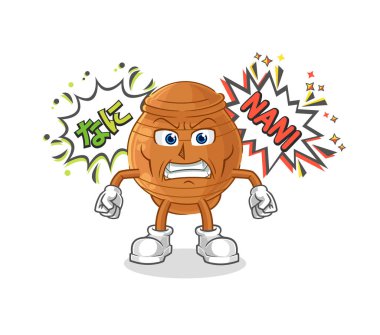 the clay pot anime angry vector. cartoon characte