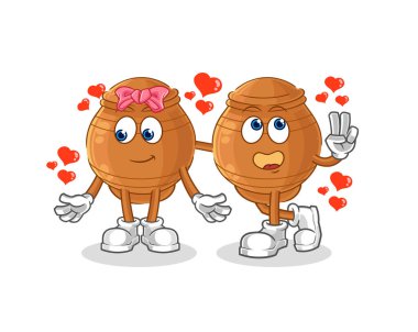 the clay pot dating cartoon. character mascot vecto