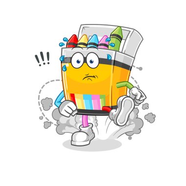 the crayon running illustration. character vecto
