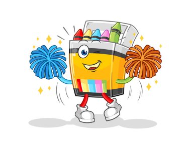 the crayon cheerleader cartoon. cartoon mascot vecto
