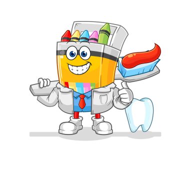 the crayon dentist illustration. character vecto
