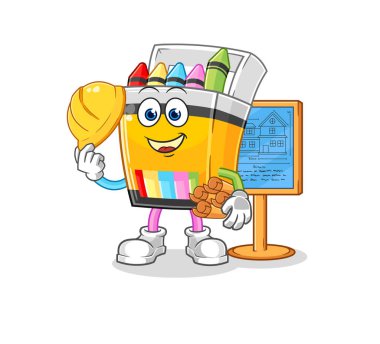 the crayon Architect illustration. character vecto