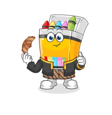 the crayon Javanese character. cartoon mascot vecto